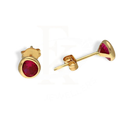 Gold Solitaire Stud Earrings 18Kt - Fkjern18K2792