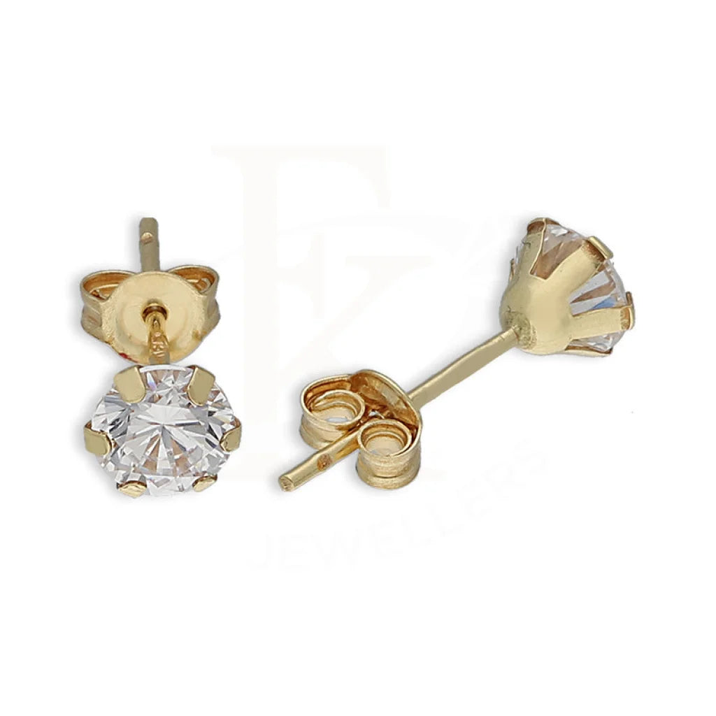 Gold Solitaire Stud Earrings 18Kt - Fkjern18K5563