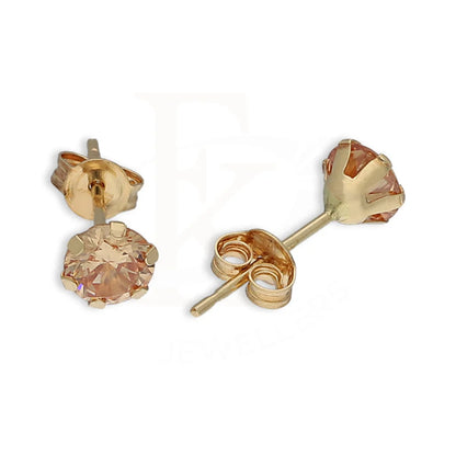 Gold Solitaire Stud Earrings 18Kt - Fkjern18K5565