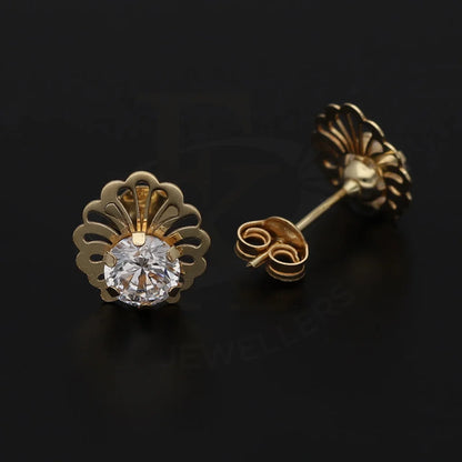 Gold Solitaire Stud Earrings 18Kt - Fkjern18K5570