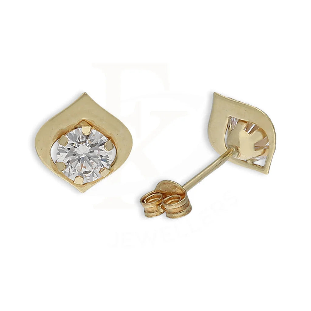 Gold Solitaire Stud Earrings 18Kt - Fkjern18K5571