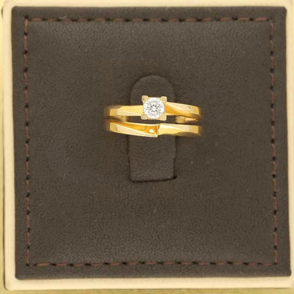 Gold Solitaire Twin Ring 18Kt - Fkjrn18K3854 Rings