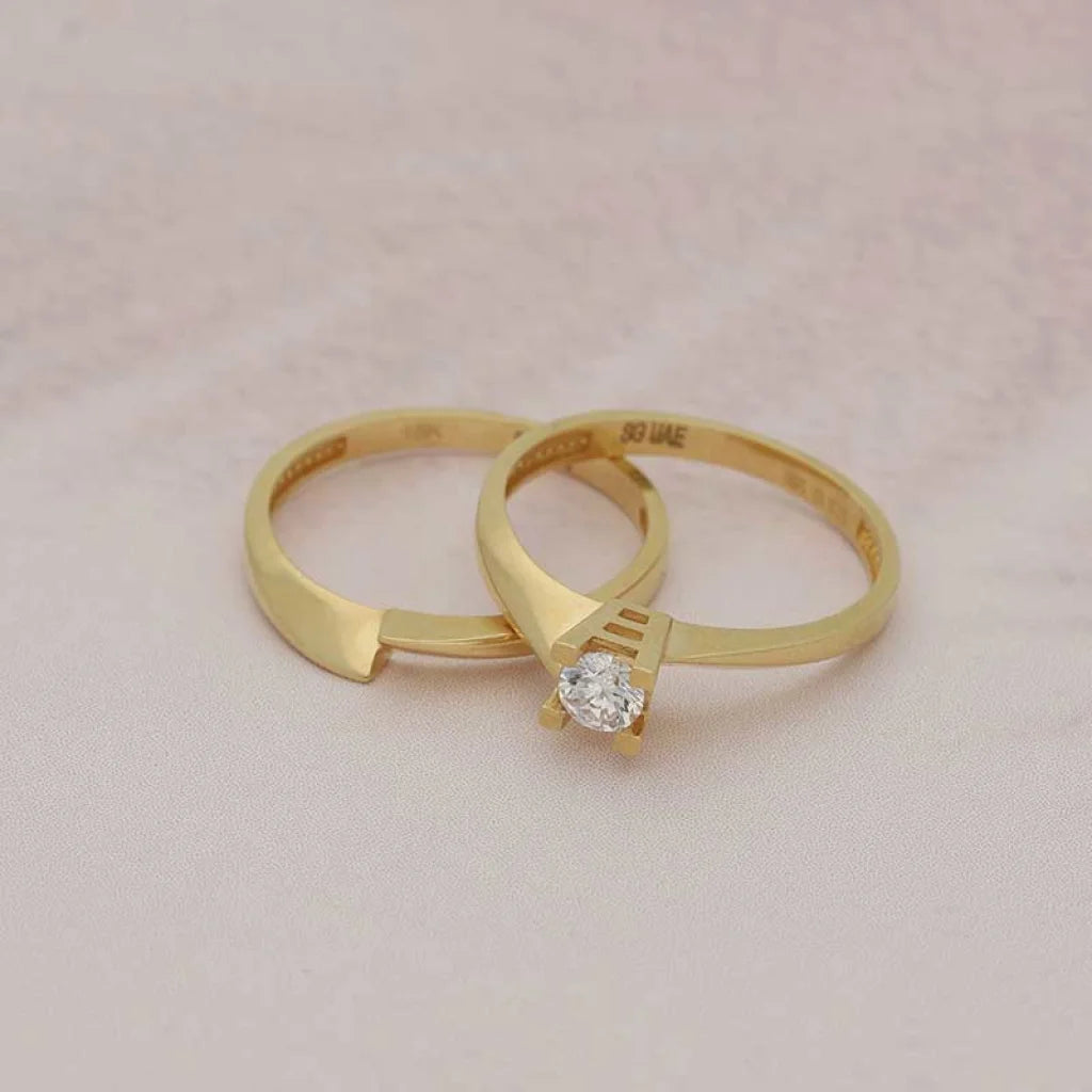 Gold Solitaire Twin Ring 18Kt - Fkjrn18K3854 Rings