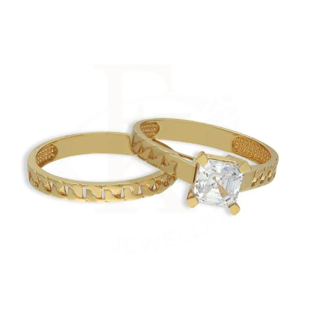 Gold Solitaire Twin Ring 18Kt - Fkjrn18K3855 Rings