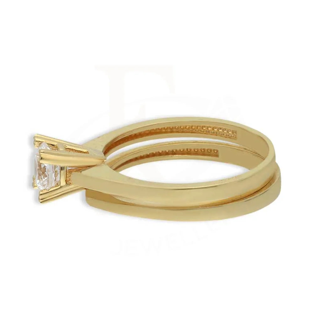 Gold Solitaire Twin Ring 18Kt - Fkjrn18K3856 Rings