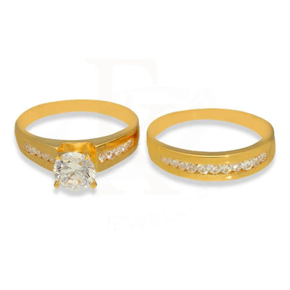 Gold Solitaire Twins Ring 18Kt - Fkjrn18K3048 Rings