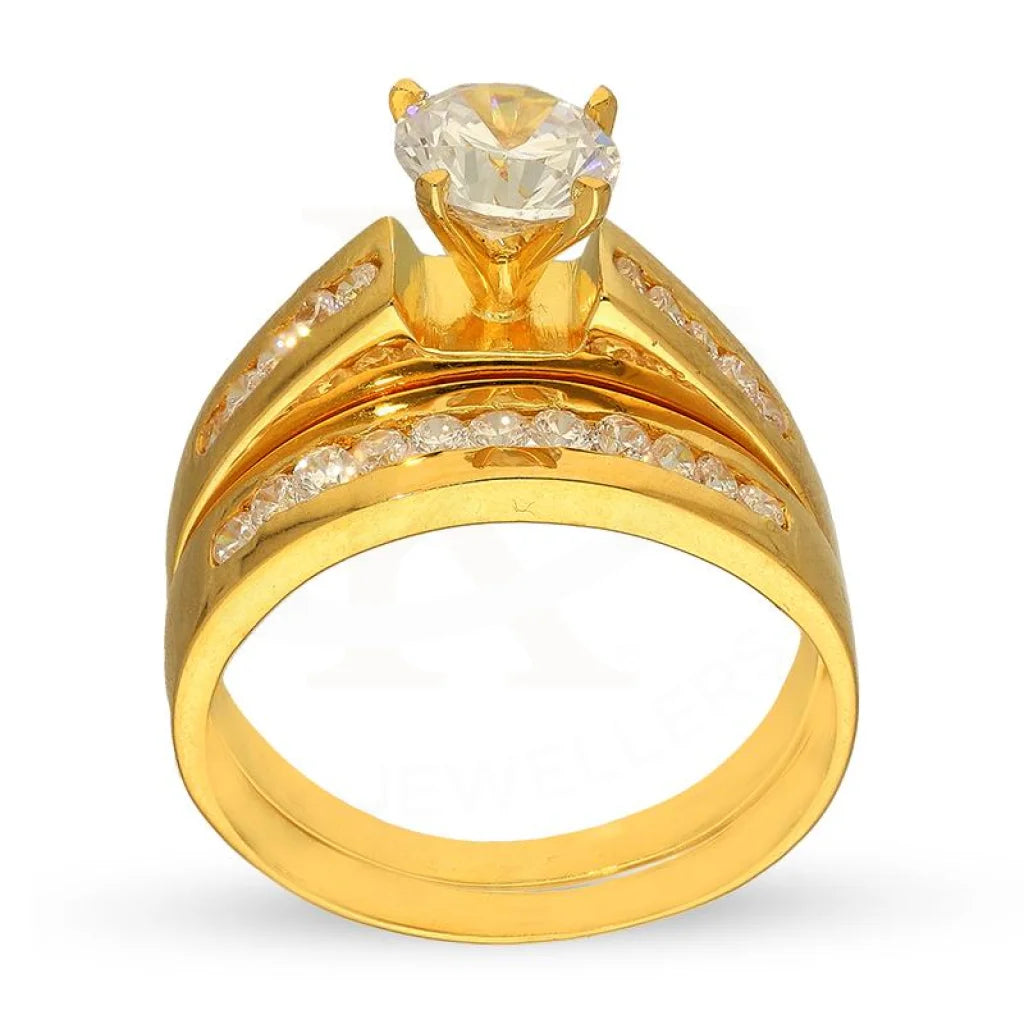 Gold Solitaire Twins Ring 18Kt - Fkjrn18K3048 Rings