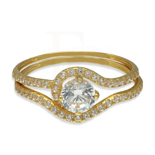 Gold Solitaire Twins Ring 18Kt - Fkjrn18K3444 Rings