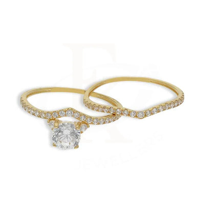 Gold Solitaire Twins Ring 18Kt - Fkjrn18K3786 Rings