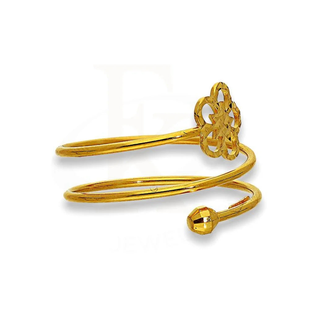 Gold Spiral Ring With Flower In 18Kt - Fkjrn18K2172 Rings