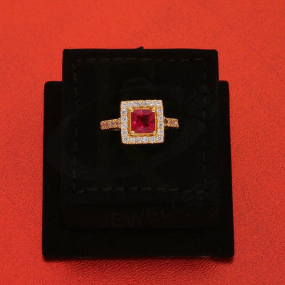 Gold Square Solitaire Ring 22Kt - Fkjrn22K3047 Rings