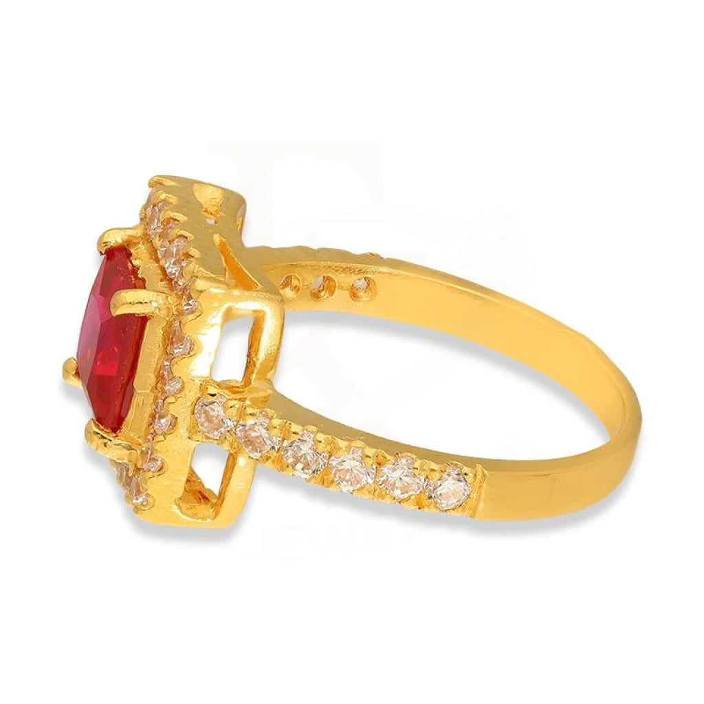 Gold Square Solitaire Ring 22Kt - Fkjrn22K3047 Rings