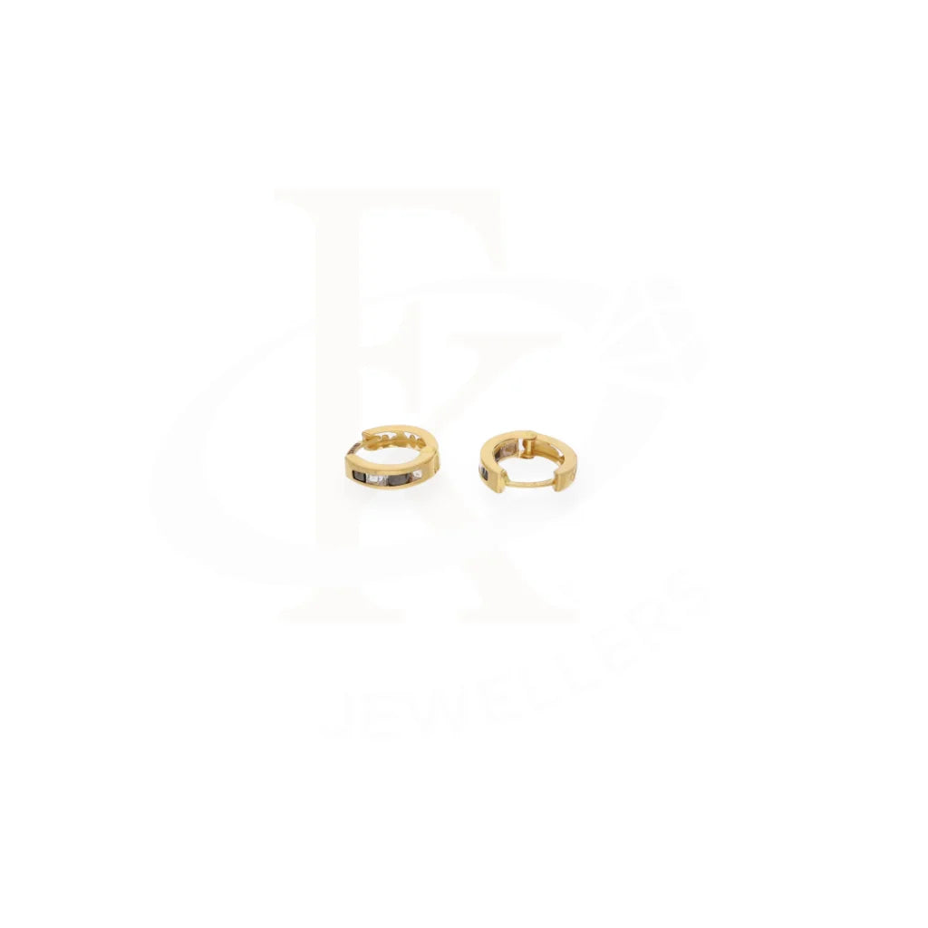 Gold Stackable Huggie Hoop Earrings 21Kt - Fkjern21Km7965