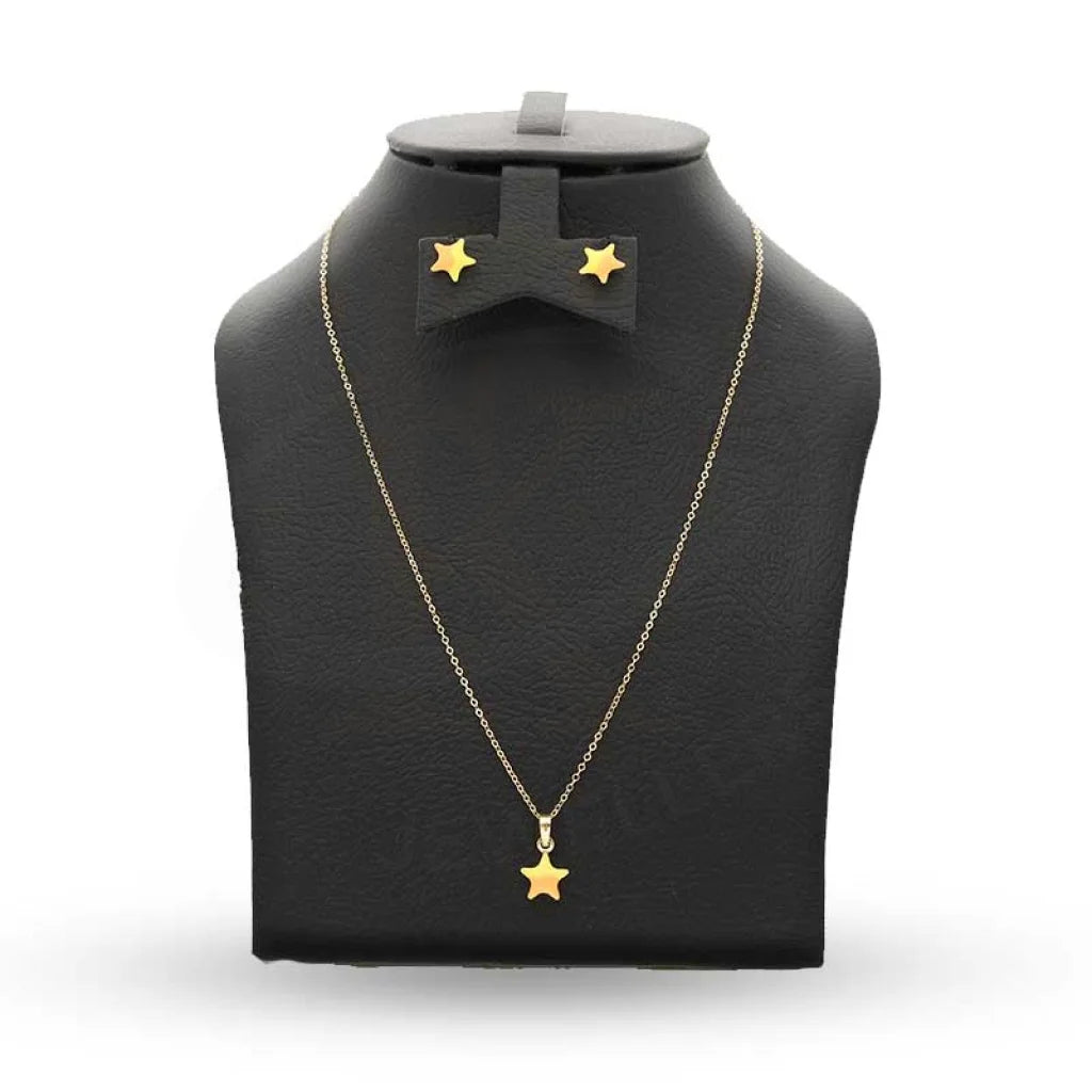 Gold Star Baby Pendant Set (Necklace And Earrings) 18Kt - Fkjnklst18K2430 Sets