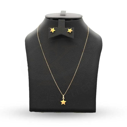 Gold Star Baby Pendant Set (Necklace And Earrings) 18Kt - Fkjnklst18K2430 Sets