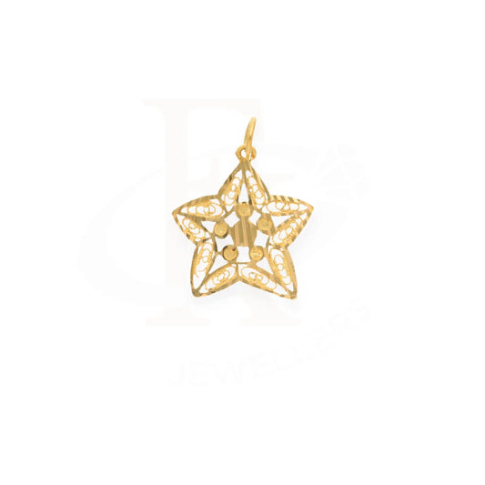 Gold Star Shaped Pendant 21Kt - Fkjpnd21K7537 Pendants