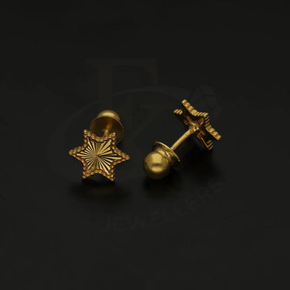 Gold Star Stud Earrings 21Kt - Fkjern21Km1005