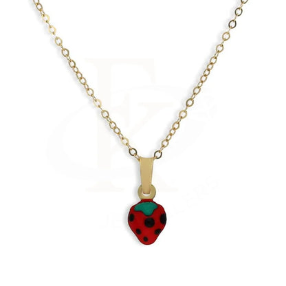 Gold Strawberry Baby Pendant Set (Necklace Earrings And Ring) 18Kt - Fkjnklst18K2428 Sets