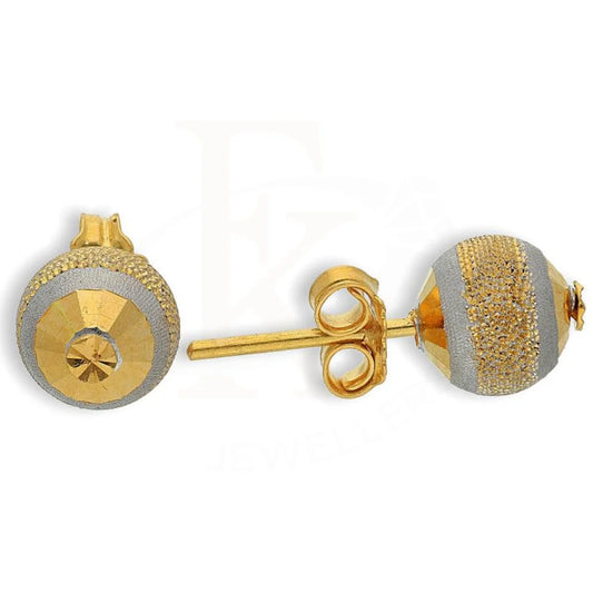 Gold Stud Ball Earrings 22Kt - Fkjern1630