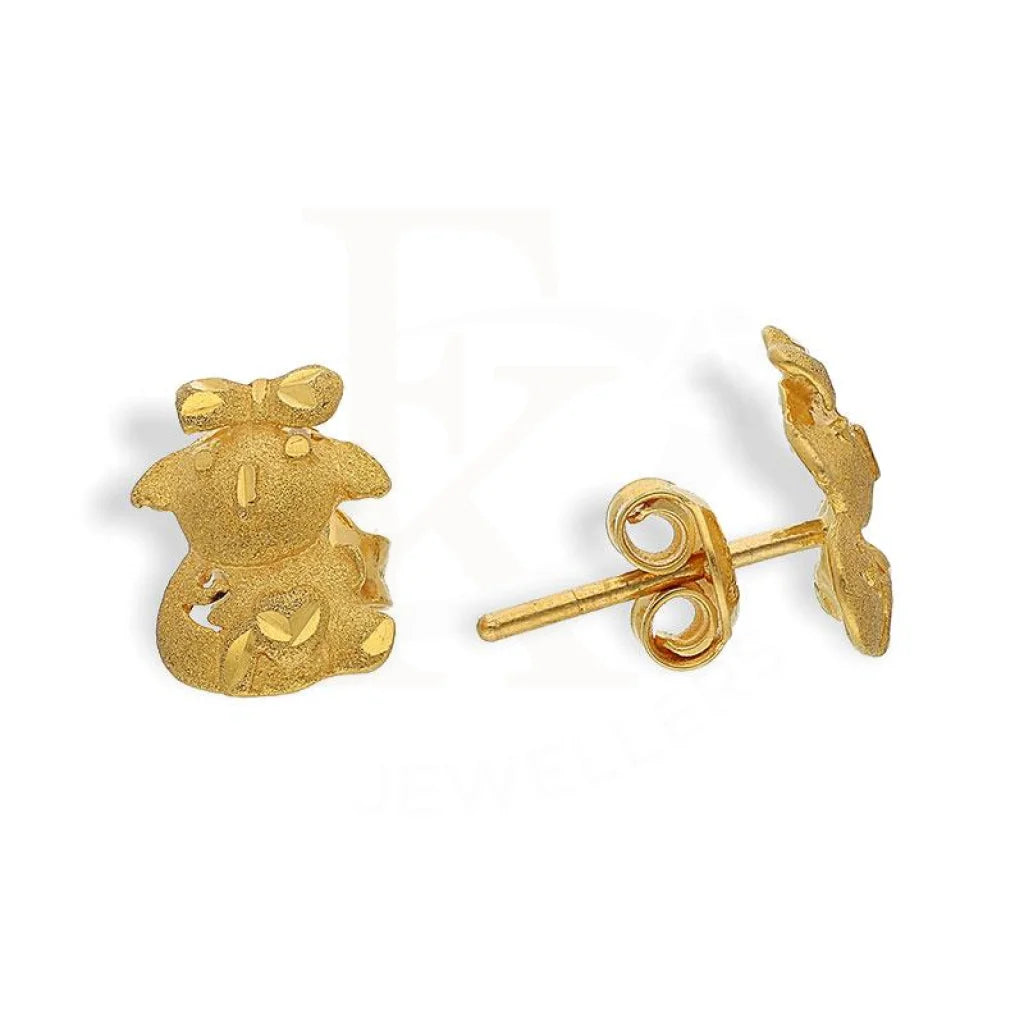 Gold Stud Earrings 22Kt - Fkjern1651