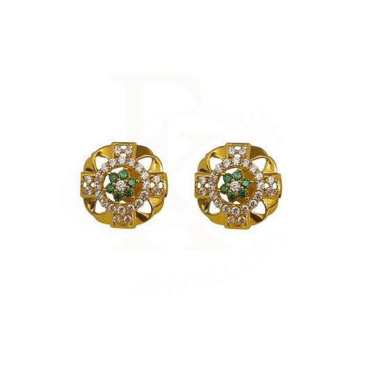 Gold Stud Earrings 22Kt - Fkjern1742