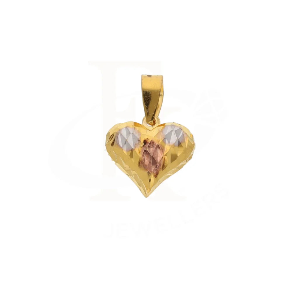 Gold Stud Heart Shaped Pendant 21Kt - Fkjpnd21Km8539 Pendants