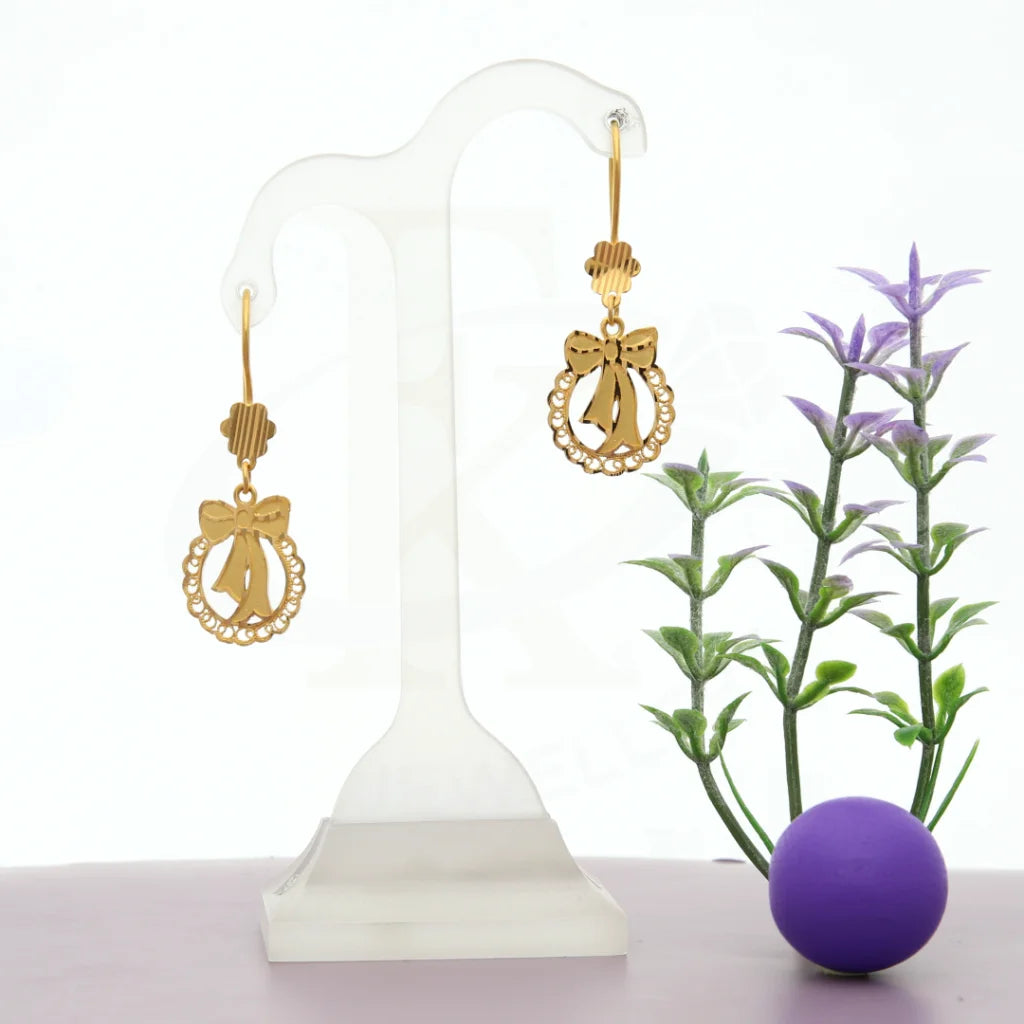 Gold Stylish Earring 21Kt - Fkjern21K7755 Earrings