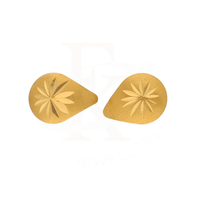 Gold Teardrop Stud Earrings 21Kt - Fkjern21Km8480