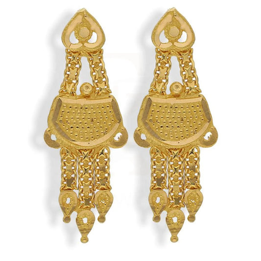 Gold Traditional Drop Earrings 22Kt - Fkjern22K2167