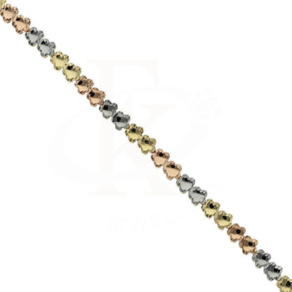 Gold Tri-Color Flowers Bracelet 18Kt - Fkjbrl2120 Bracelets