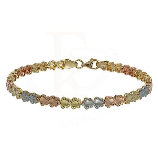 Gold Tri-Color Flowers Bracelet 18Kt - Fkjbrl2120 Bracelets