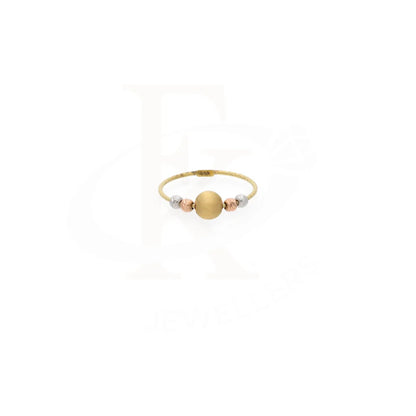 Gold Trio Tone Beads Shaped Ring 18Kt - Fkjrn18K7885 Rings