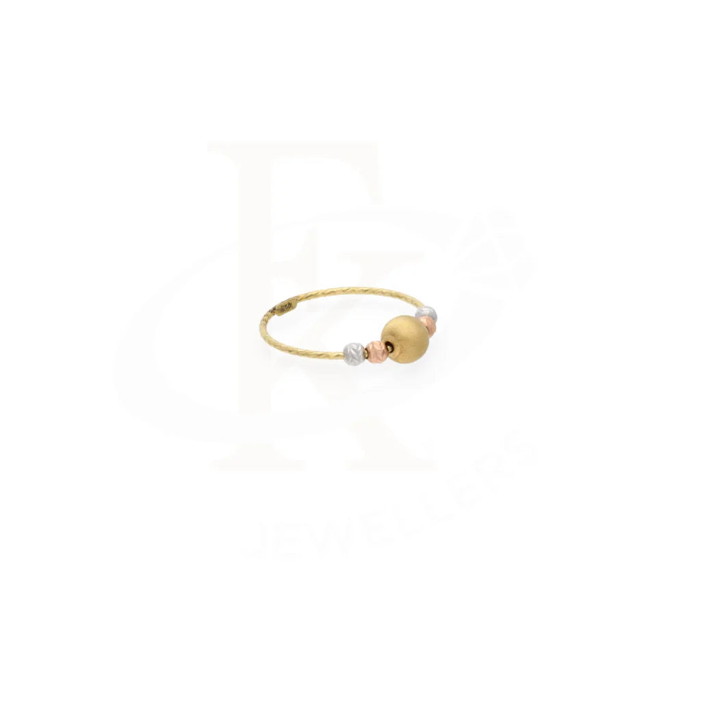 Gold Trio Tone Beads Shaped Ring 18Kt - Fkjrn18K7885 Rings