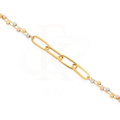 Gold Tri Tone Chain Bracelet 21Kt - Fkjbrl21Km7952 Bracelets