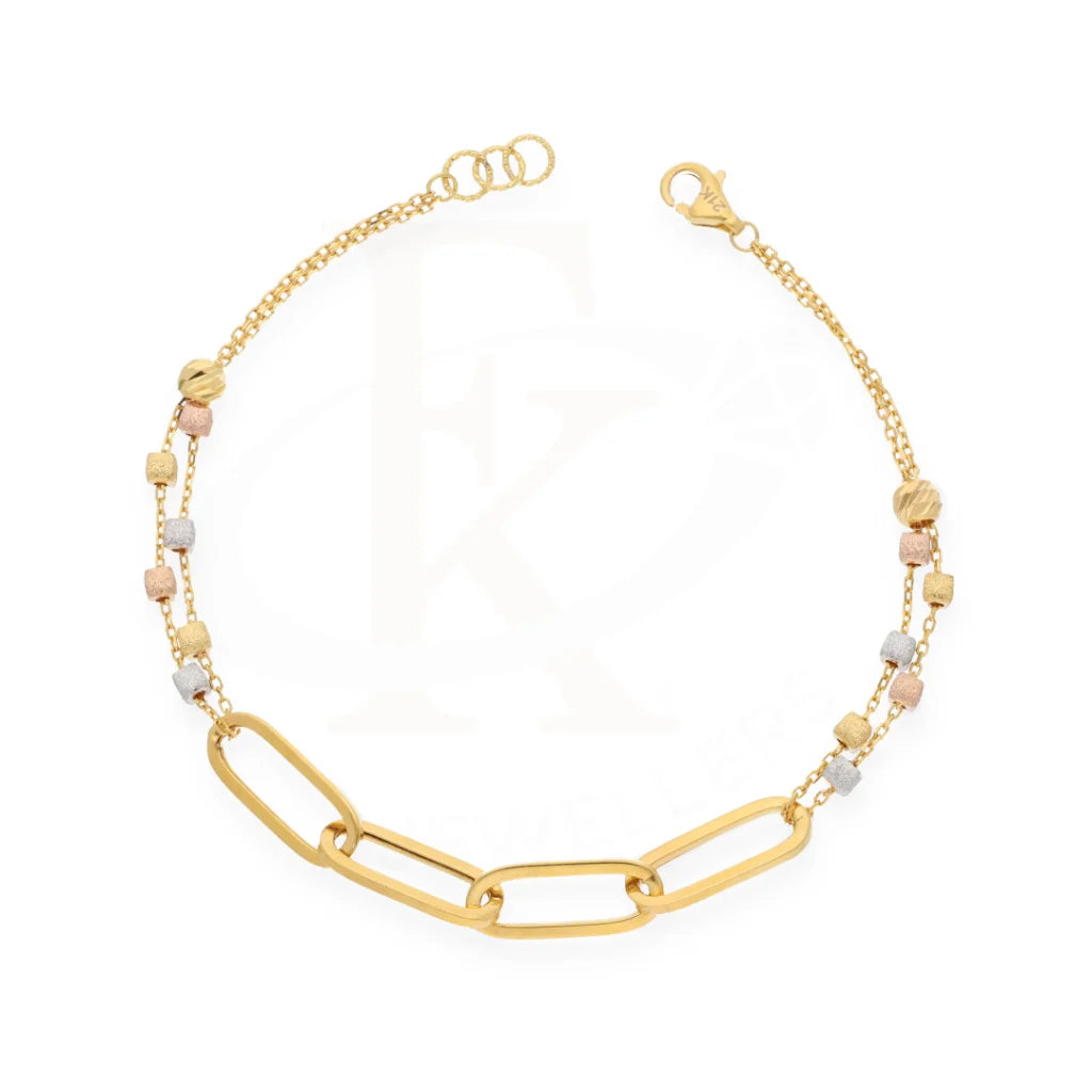 Gold Tri Tone Chain Bracelet 21Kt - Fkjbrl21Km7952 Bracelets