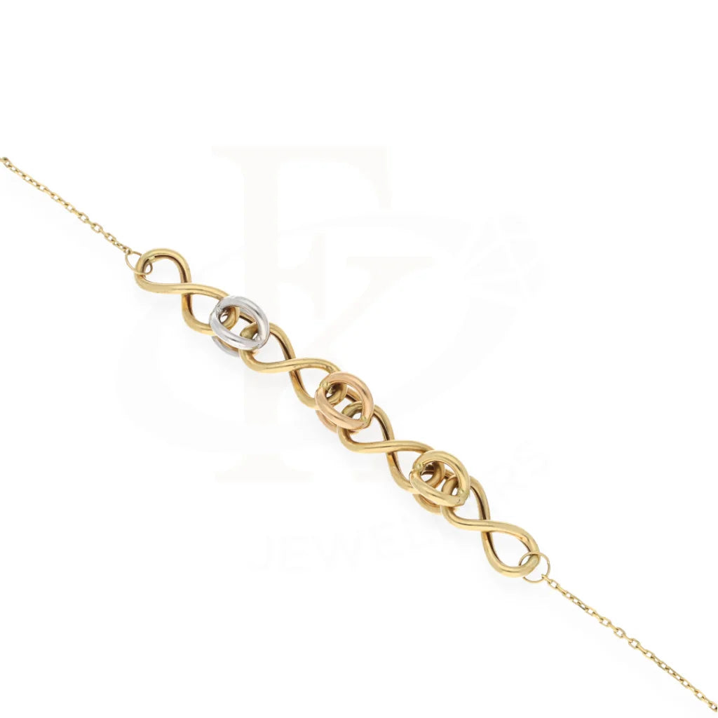 Gold Tri-Tone Infinity Shaped Bracelet 18Kt - Fkjbrl18K7848 Bracelets