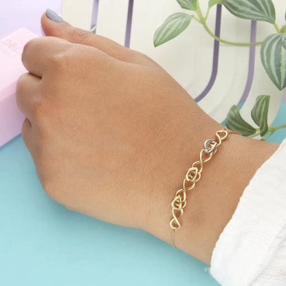 Gold Tri-Tone Infinity Shaped Bracelet 18Kt - Fkjbrl18K7848 Bracelets