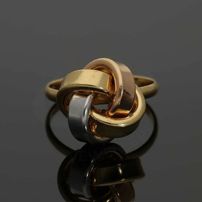 Gold Tri Tone Knot Ring 18Kt - Fkjrn18K3099 Rings