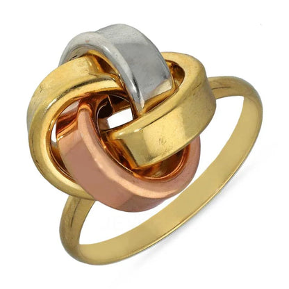 Gold Tri Tone Knot Ring 18Kt - Fkjrn18K3099 Rings