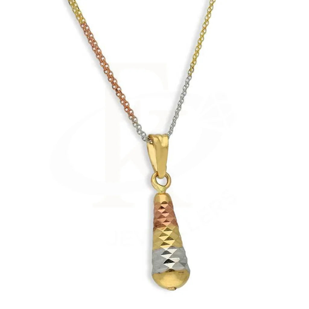 Gold Tri Tone Necklace (Chain With Pendant) 18Kt - Fkjnkl18K2815 Necklaces