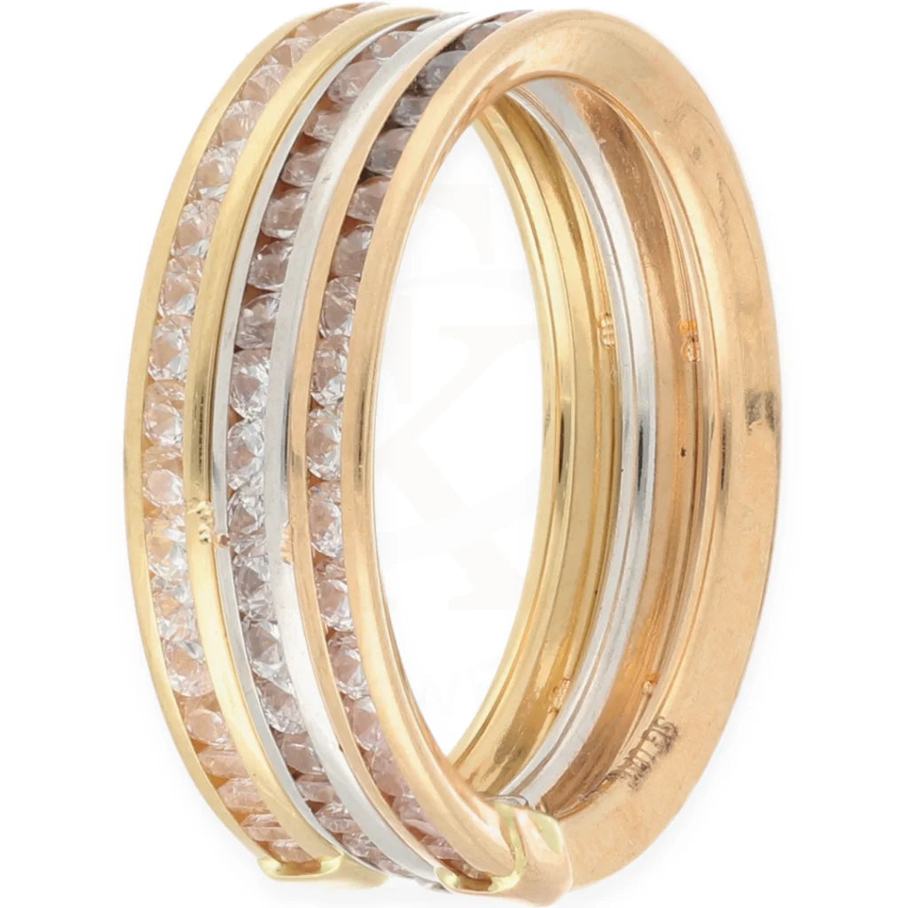 Gold Tri Tone Ring 18Kt - Fkjrn18K7465 Rings