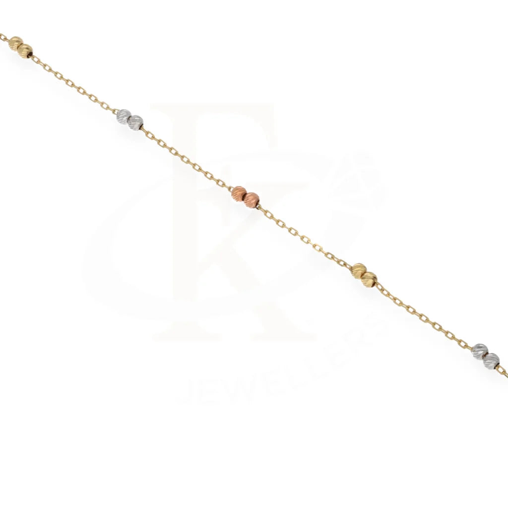 Tri Tone Gold Round Balls Bracelet 18Kt - Fkjern18K7788 Bracelets