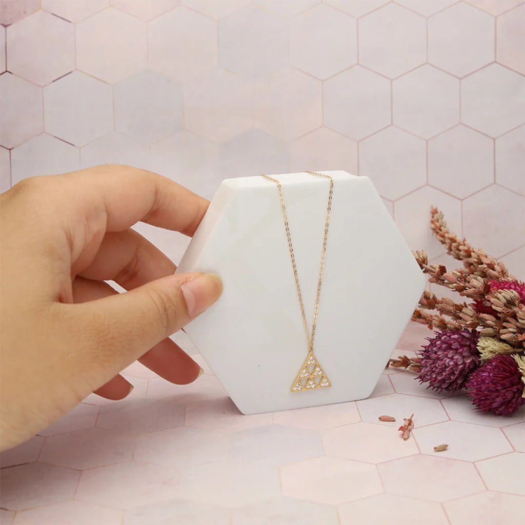 Gold Triangle Shaped Necklace 18Kt - Fkjnkl18K5280 Necklaces