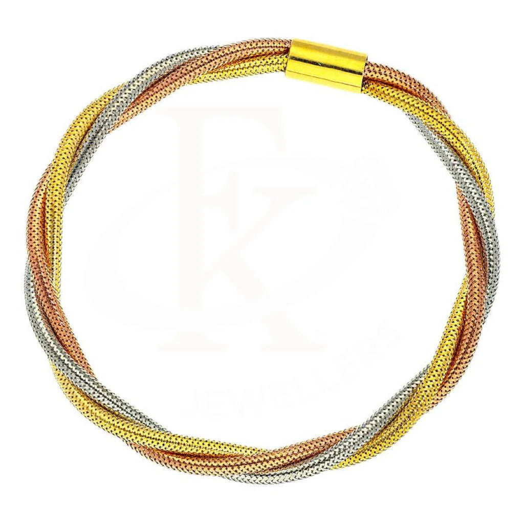 سوار ثلاثي ملتوي من الذهب عيار 18 قيراطًا - Fkjbrl2110