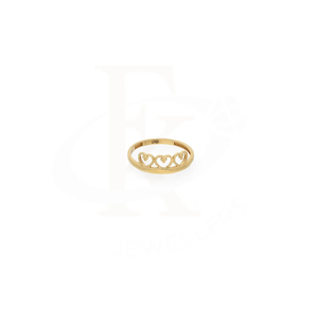 Gold Triple Heart Shaped Ring 18Kt - Fkjrn18K7908 Rings