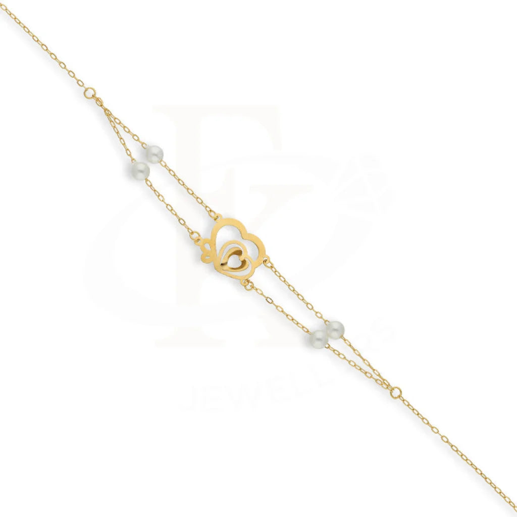 Gold Twin Hearts Bracelet 21Kt - Fkjbrl21Km5395 Bracelets