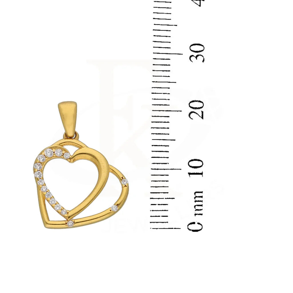 Gold Twin Hearts Pendant 22Kt - Fkjpnd22K5615 Pendants