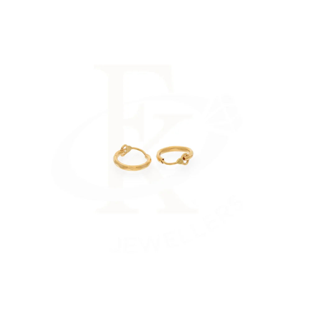 Gold Twisted Huggie Hoop 21Kt - Fkjern21K7995 Earrings