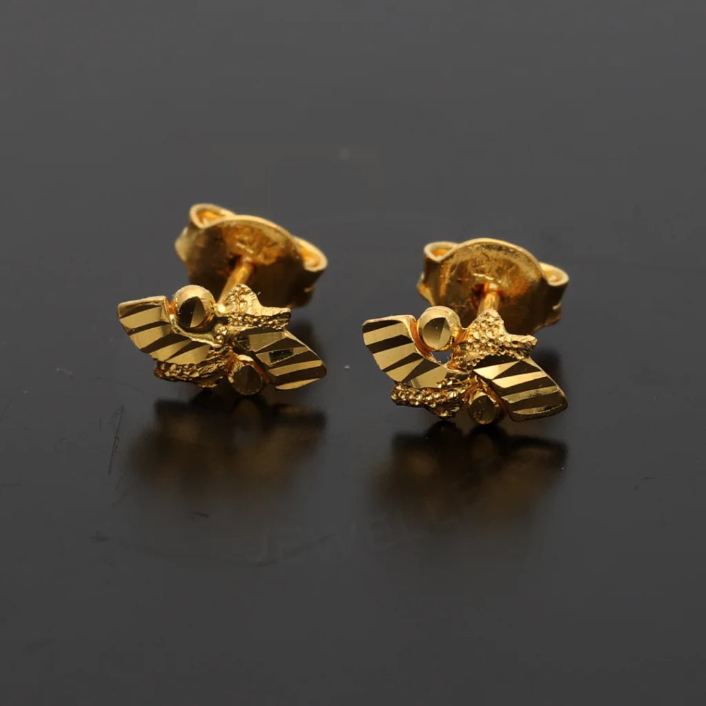 Gold Unique Wing Designer Earrings 21Kt - Fkjern21Km8478