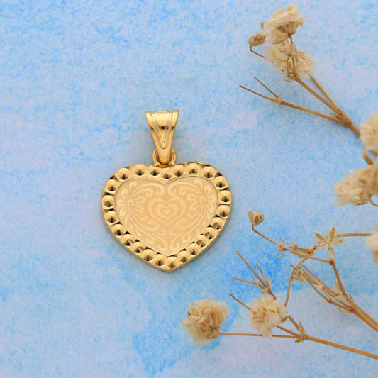 Gold Vintage Deisgn In Heart Pendant 21Kt - Fkjpnd21Km8533 Pendants